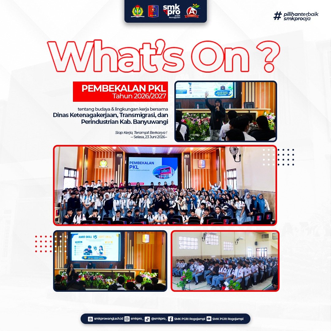Pembekalan Praktik Kerja Lapangan (PKL) SMK PGRI Rogojampi Tahun Pelajaran 2026/2027